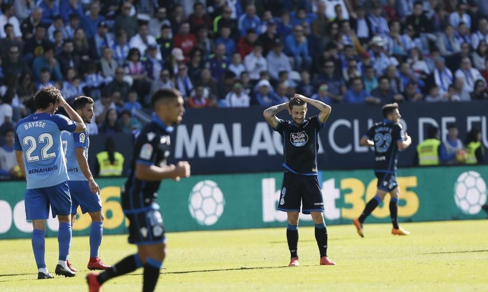 El Dépor pierde en los últimos minutos en Málaga