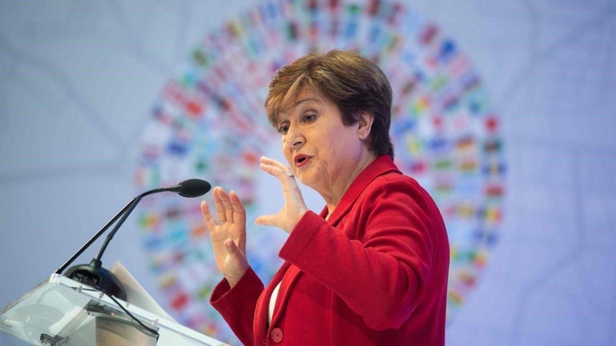 La directora gerente del FMI, Kristalina Georgieva, en la reunión anual de octubre del 2019 del organismo.