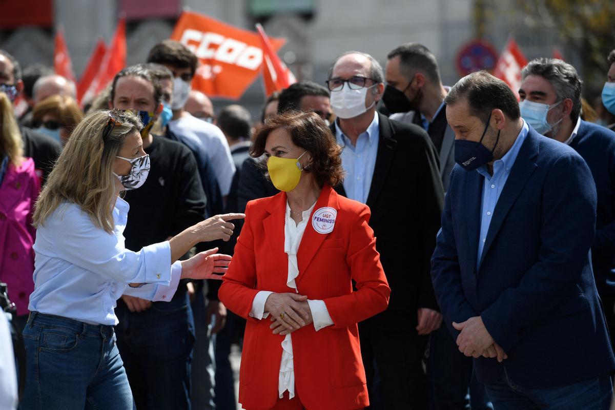 Desplegament del Govern en la manifestació de l’1 de maig