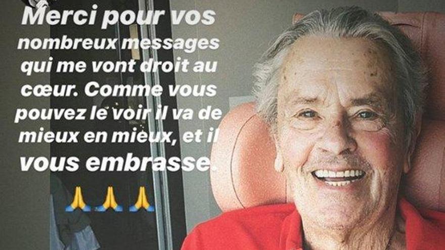 Alain Fabien Delon publica una foto de su padre tras el ictus