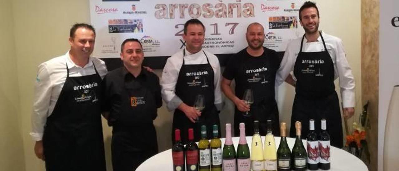 Los chefs Arnaud Guillermin, Roberto Olivares, Roberto Sánchez, Juan Giner y Daniel Grau.