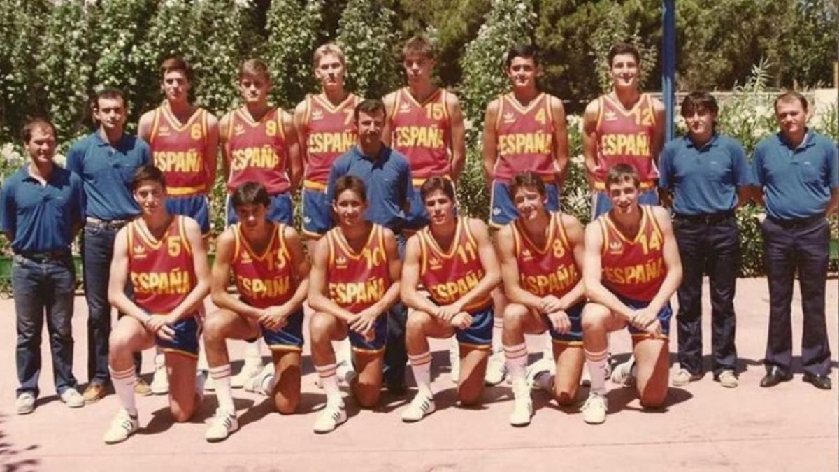 La selección española juvenil del subcampeonato de Europa de 1985.