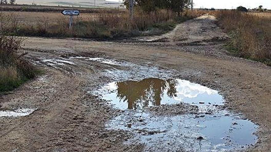 Caminos rurales en mal estado en el término municipal de Zamora.