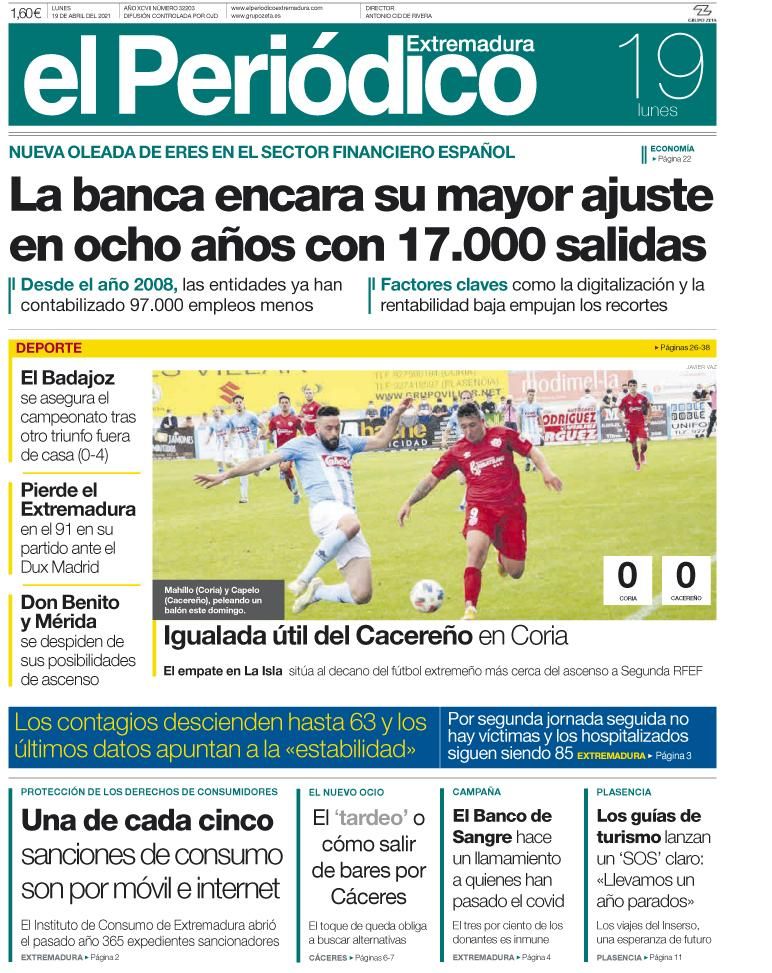 Consulta la portada correspondiente al día 19 de abril del 2021