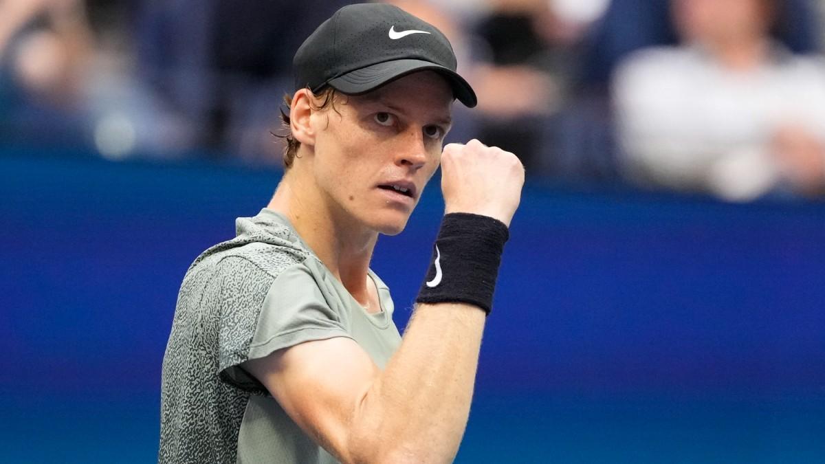 Jannik Sinner celebra un punto ante Draper en semifinales del US Open 2024