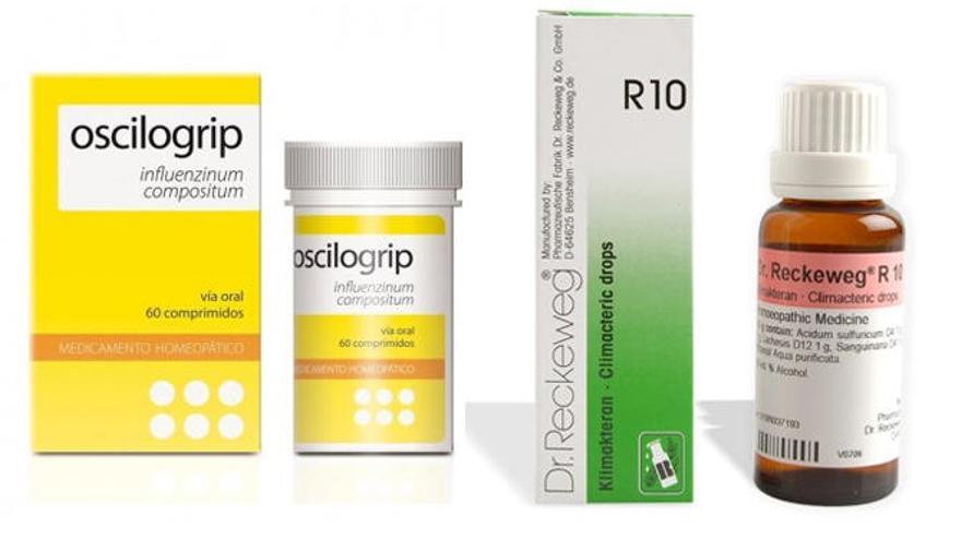 Dos de los productos de homeopatía retirados.