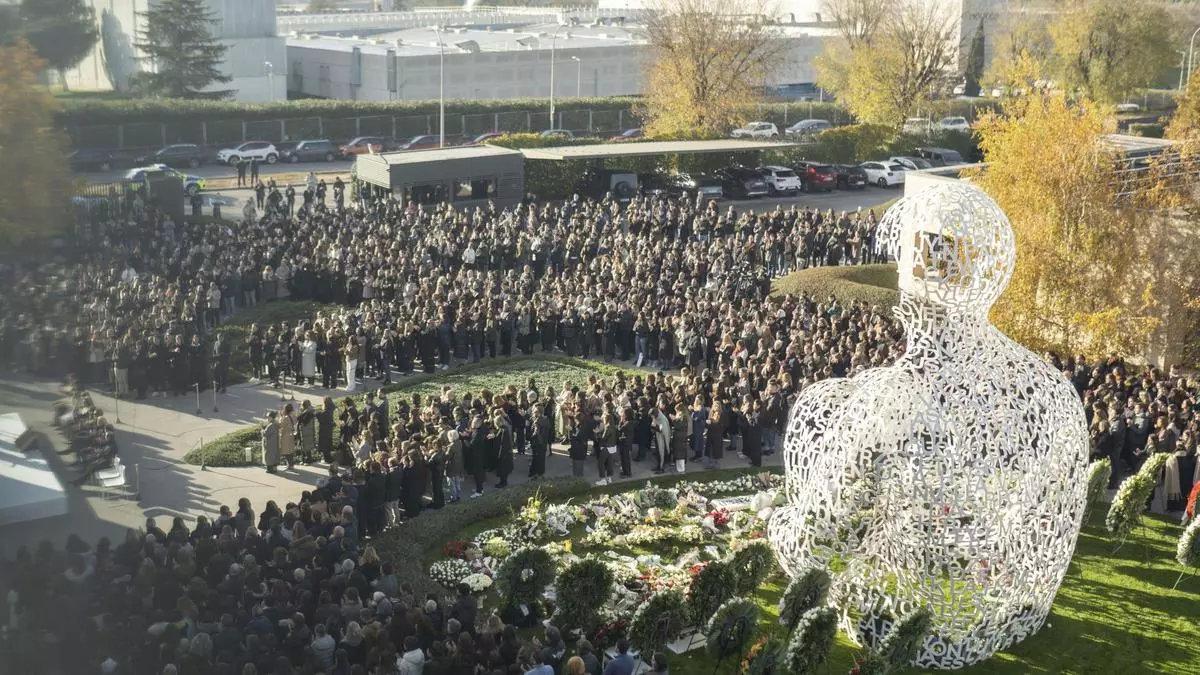 Acto de homenaje interno de Mango este lunes en sus oficinas de Barcelona.