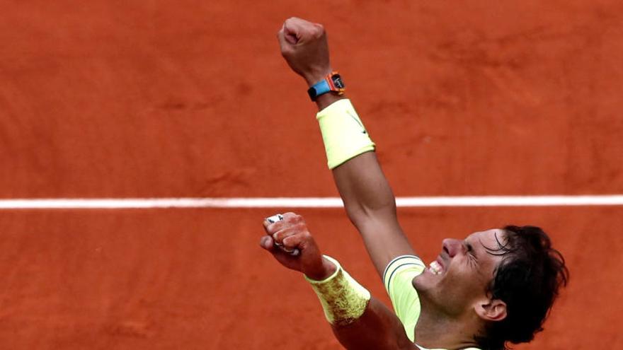 Nadal celebra el seu triomf a París