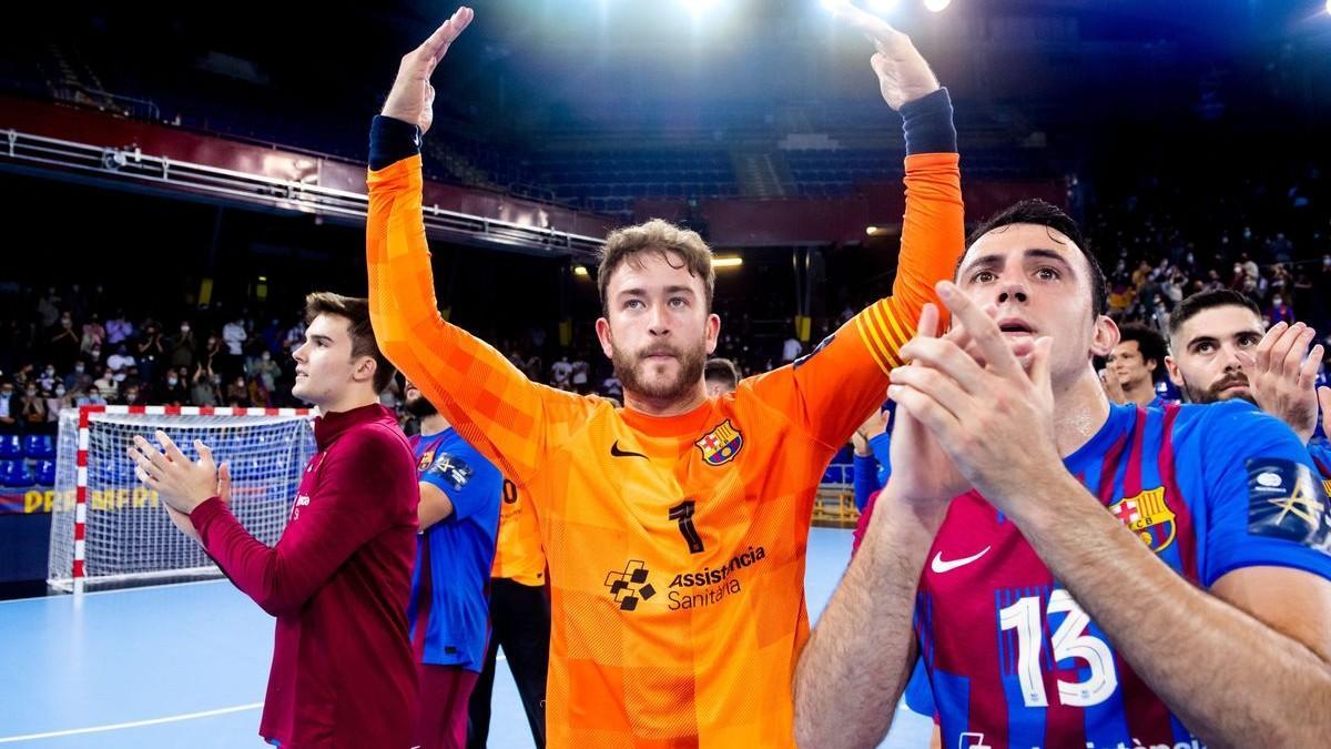 Los jugadores del Barça en el Palau