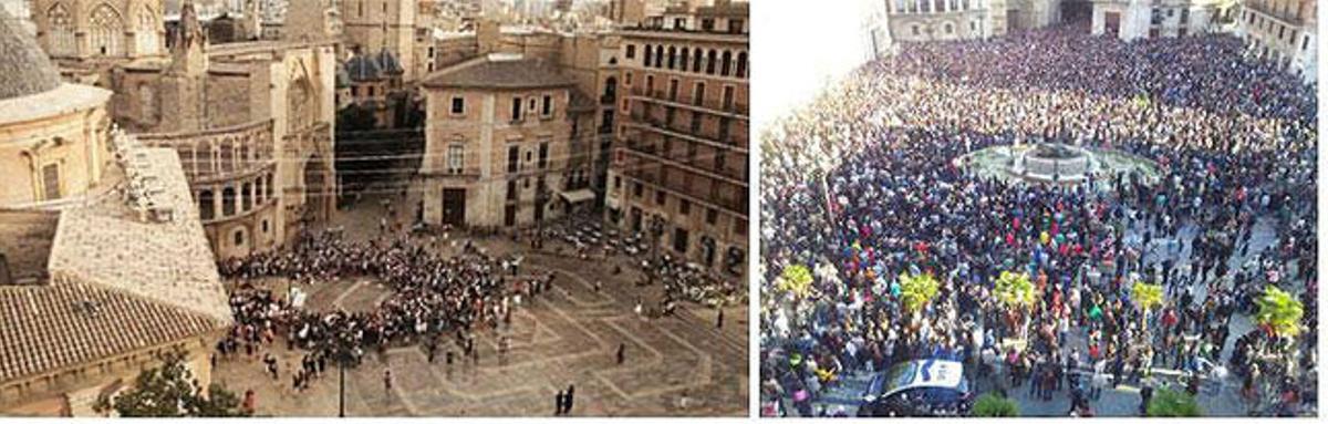 La plaça fa un any i la plaça avui.