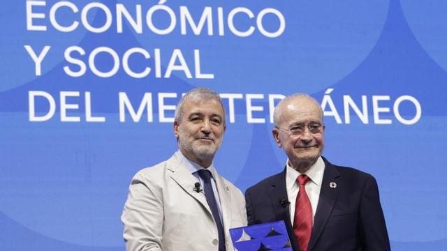 Jaume Collboni rep Francisco de la Torre, alcalde de Màlaga, el testimoni del fòrum, l’any passat