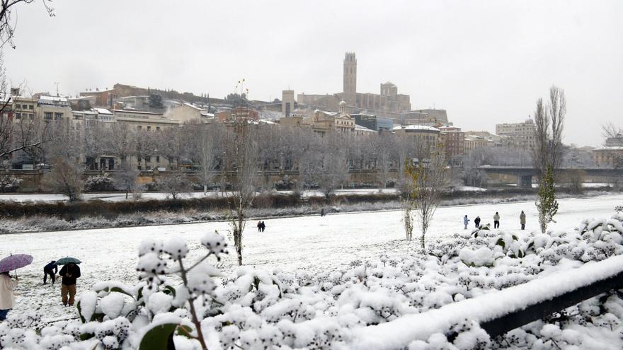 Imatge de les càmeres del Servei Català de Trànsit (SCT) de l’A-2 a Lleida, aquest matí.