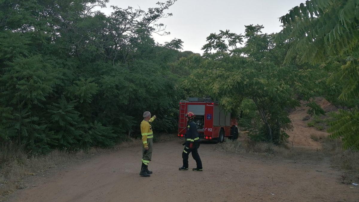 Bomberos de Toro, en el paraje del regatón Guindón en el que se registró el quinto fuego.