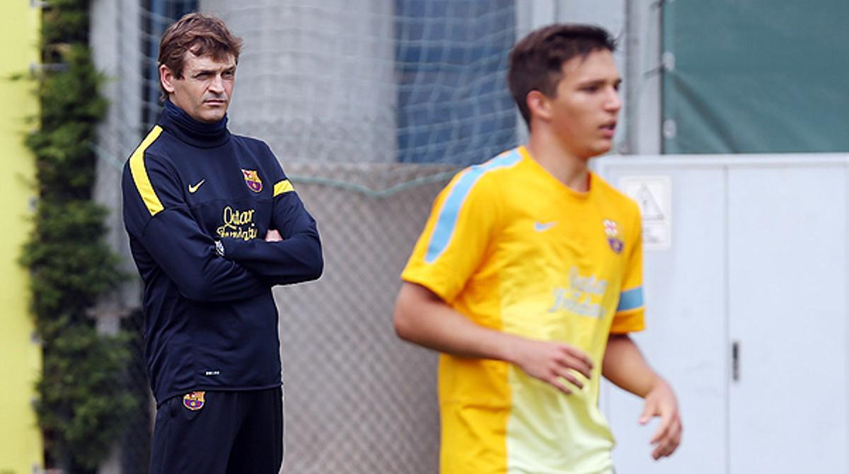 Primer entrenament dels jugadors blaugrana per preparar el partit contra l’Atlètic al Calderón.