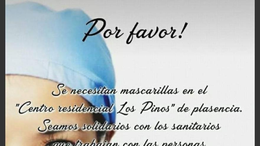 Personal de una residencia de alzhéimer en Plasencia pide mascarillas a la ciudadanía