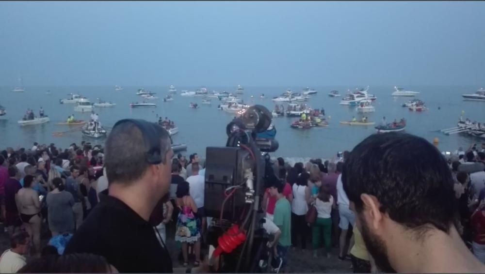 La Virgen del Carmen, embarcada en la playa, en Torremolinos.