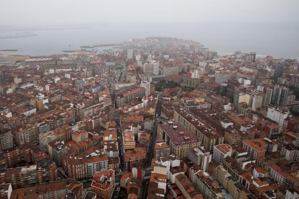 Gijón desde un dirigible