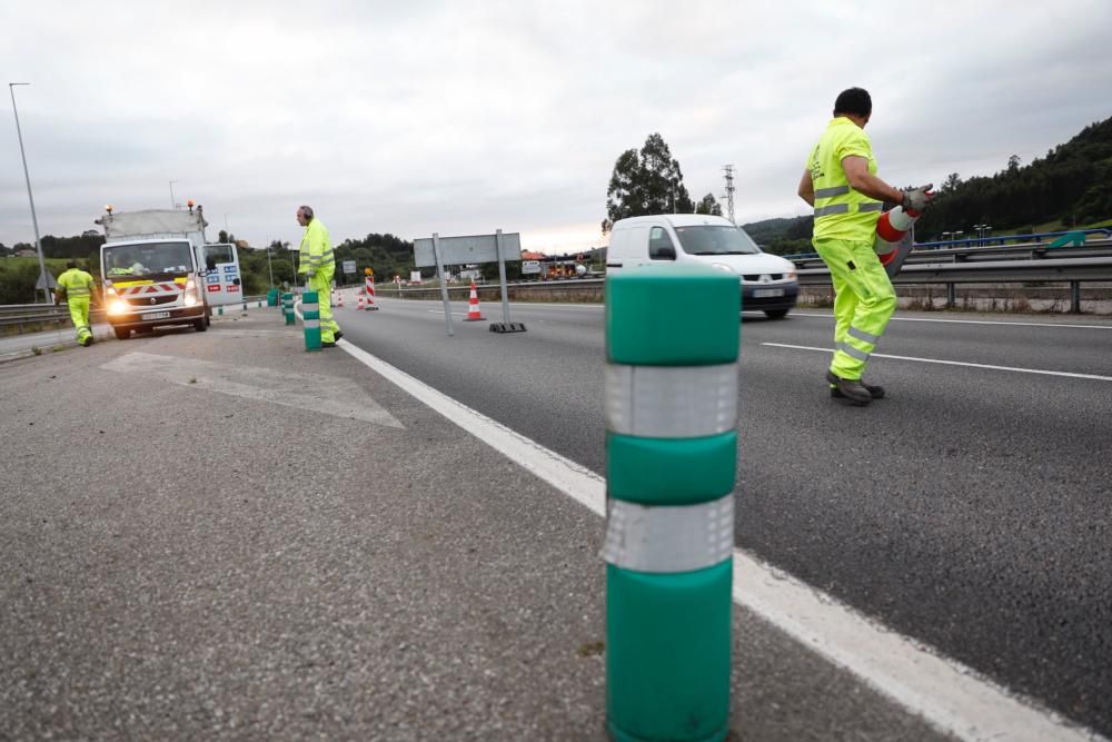 Obras en la autopista "Y" a la altura del Montico