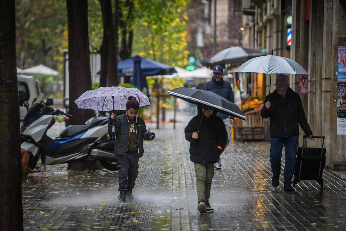 Lluvia en Barcelona.