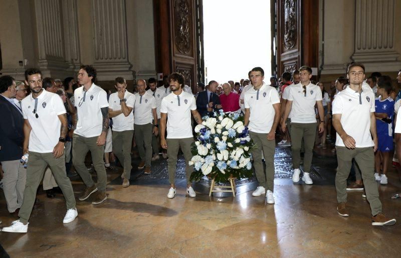 El Real Zaragoza en la Basílica del Pilar y en el Ayuntamiento de Zaragoza