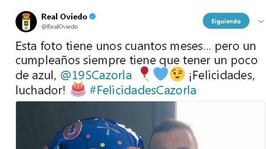 La felicitación del Oviedo a Cazorla.