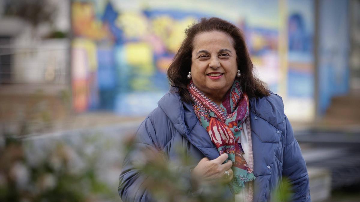 Andrea Cuesta, en el Muelle de Gijón.
