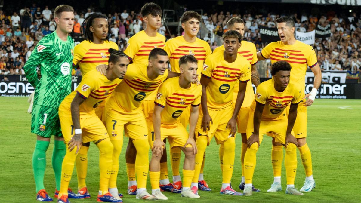 El XI del Barça en Mestalla