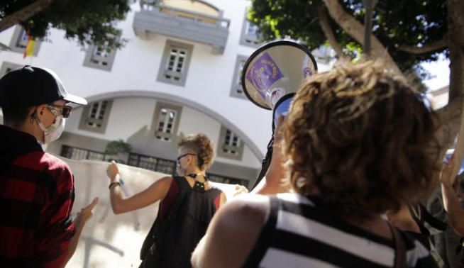 Protestas en el Ayuntamiento de Granadilla