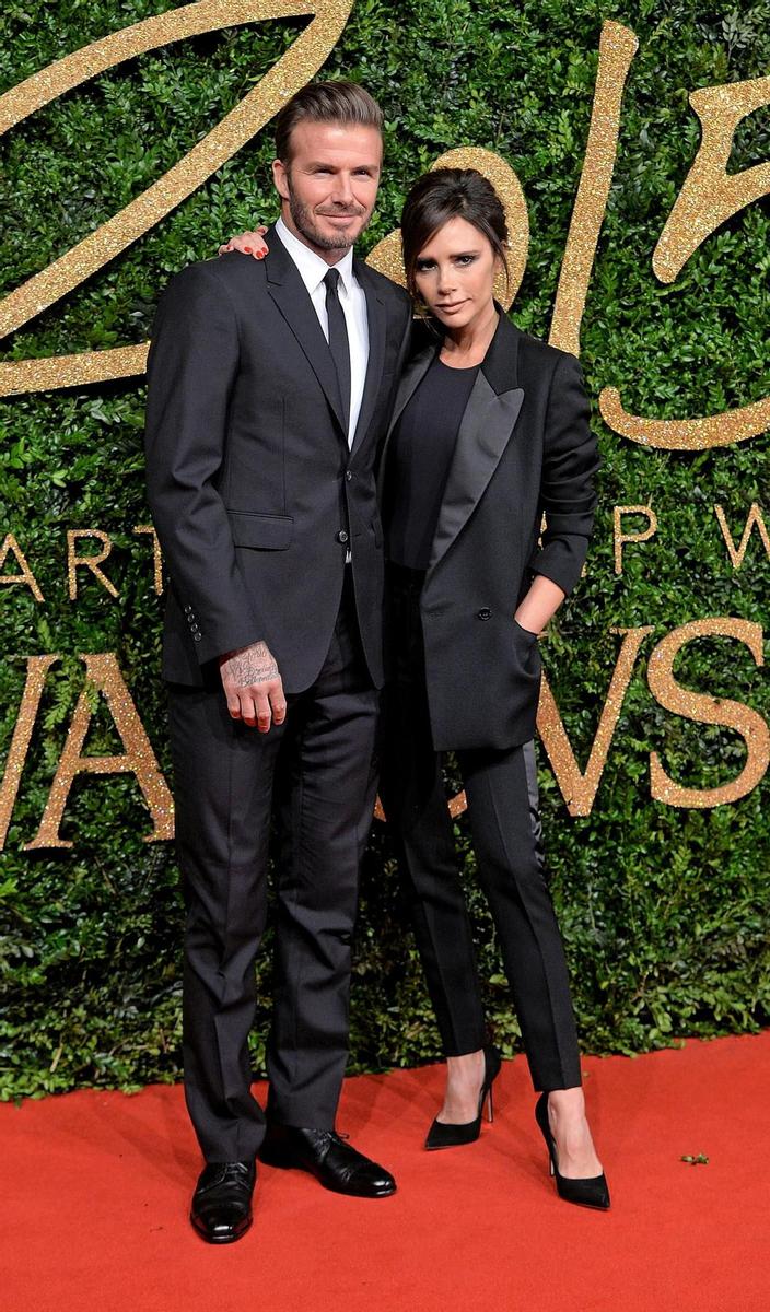 David Beckham y Victoria Beckham en los British Fashion Awards 2015