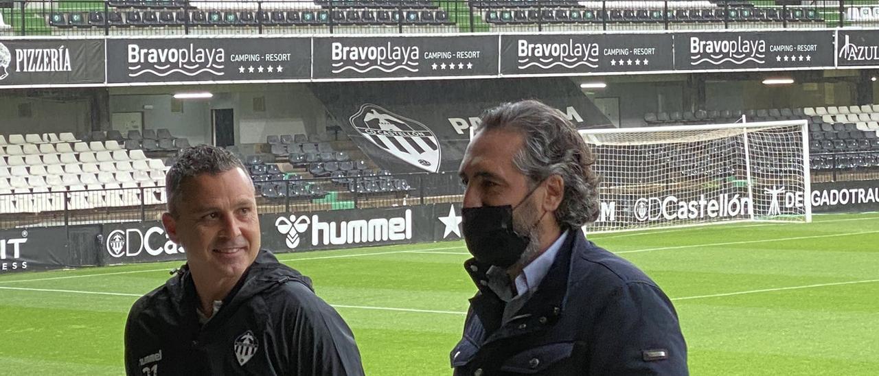 Sergi Escobar y Vicente Montesinos, en una imagen en el Estadio Castalia.
