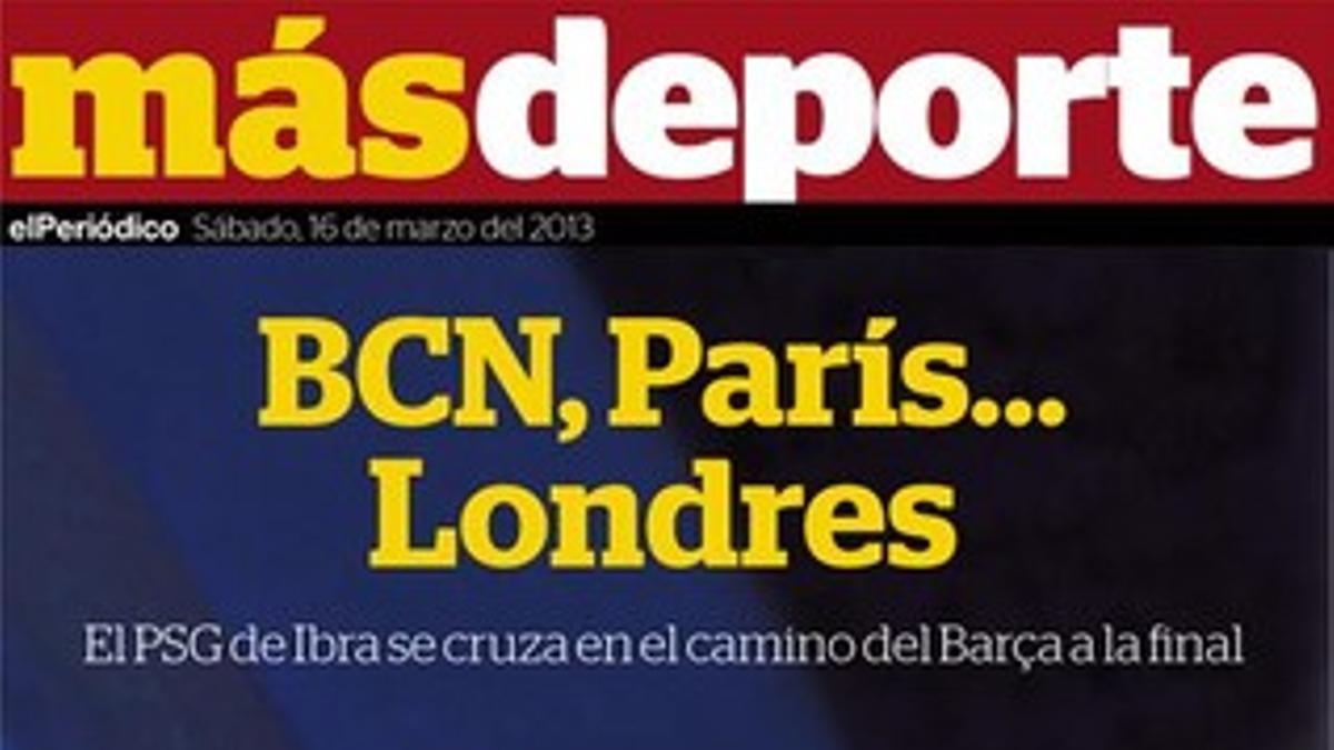 Portada del suplemento 'Más Deporte'.