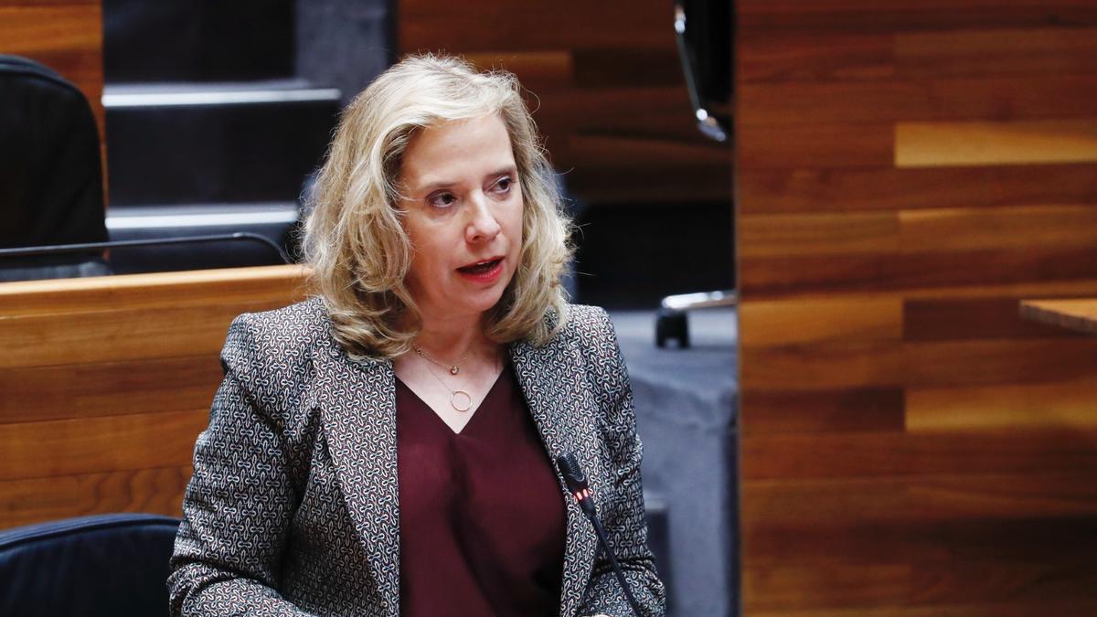 Belarmina Díaz, durante su intervención en la Junta.