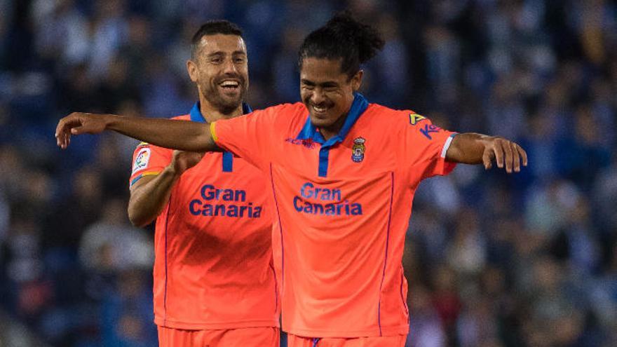 Mauricio Lemos celebra su gol ante el Espanyol.