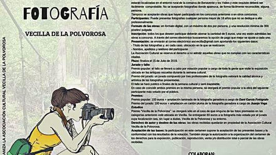 Cartel y bases del concurso de fotografía rural de Vecilla de la Polvorosa.