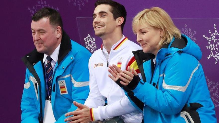 Javier Fernández, segundo tras un ejercicio corto, que lideró el japonés Yuzuru Hanyu