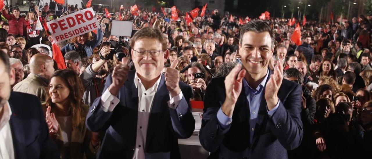 Puig se encomienda a Pedro Sánchez en el cierre de la campaña socialista
