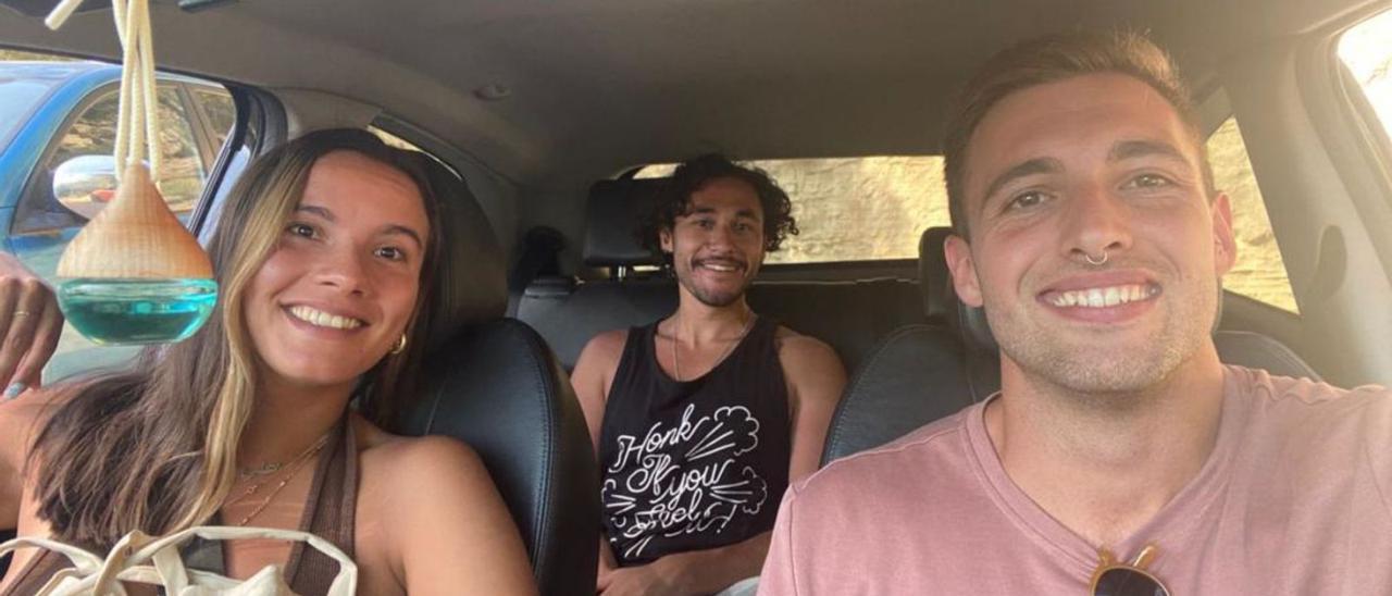 Iñaki Lacomba, usuario de BlaBlaCar, en su viaje a Málaga hace unas semanas con sus compañeros. | I.L