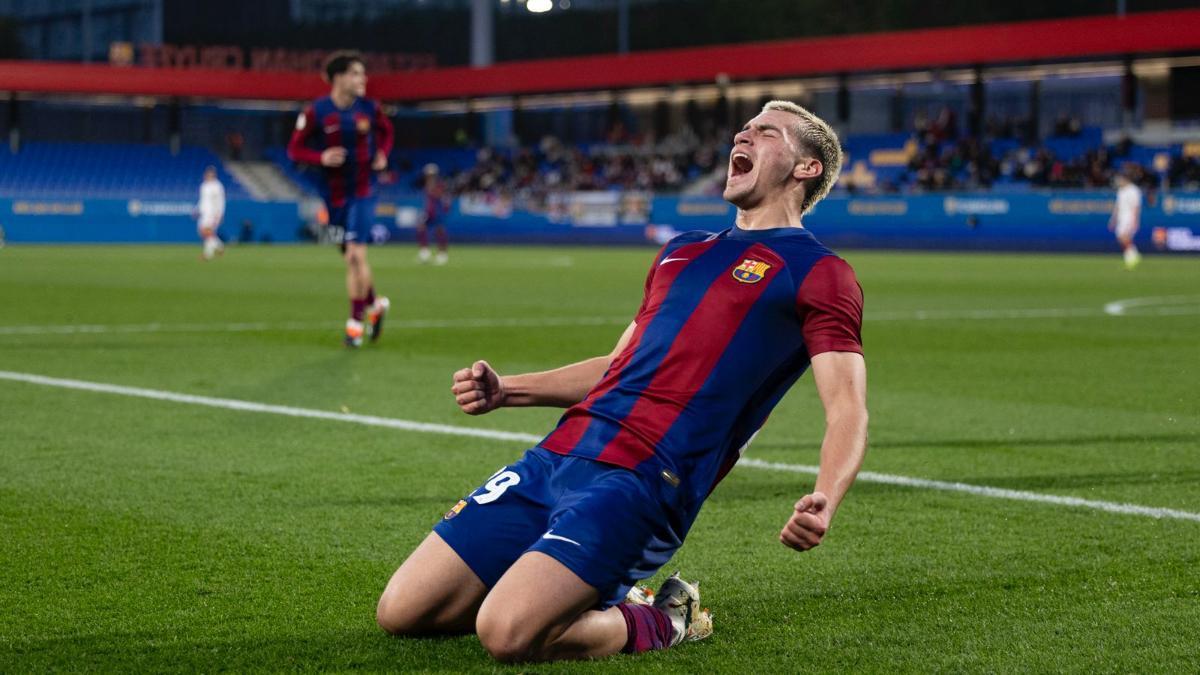 ¡Guiu no falla! Gol en su primera titularidad con el Barça Atlètic