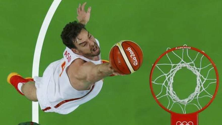 Gasol durante el partido ante Lituania en el que ganó España por 50 puntos de diferencia.