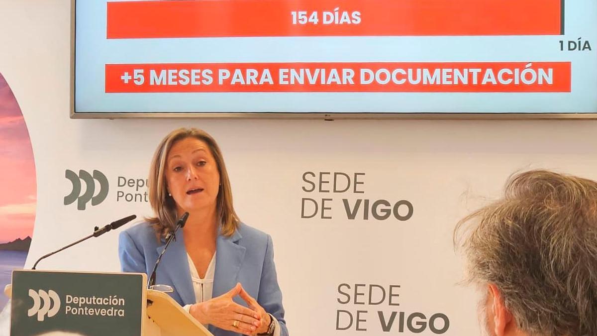Luisa Sánchez, en la sede de la Diputación en Vigo.