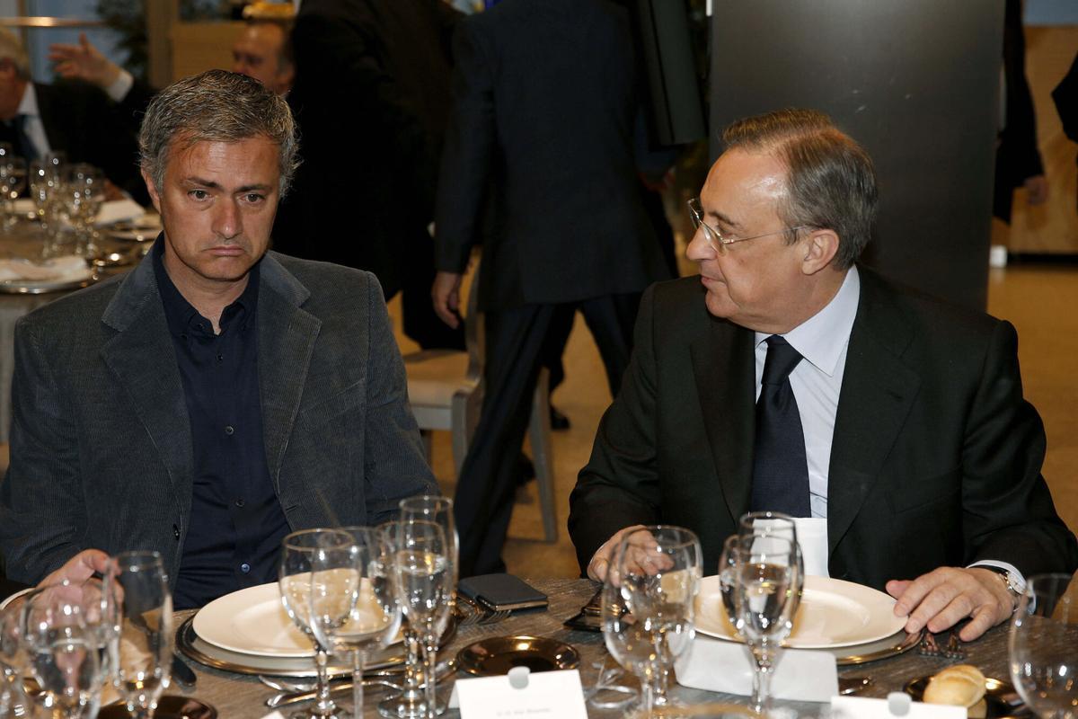 Florentino Pérez y José Mourinho, en la comida de Navidad de 2012.