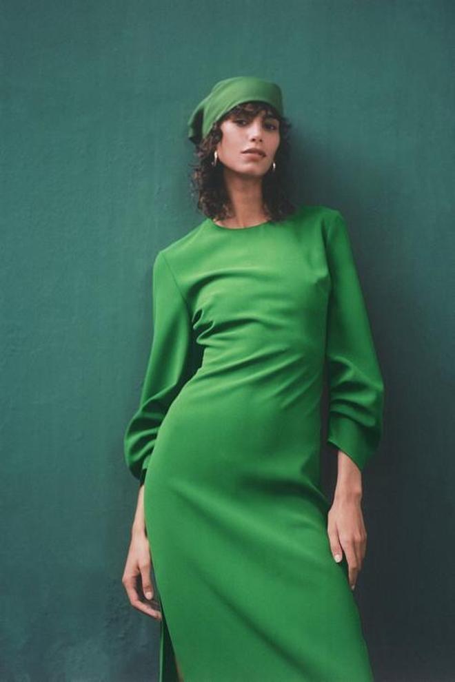 Vestido verde de Zara