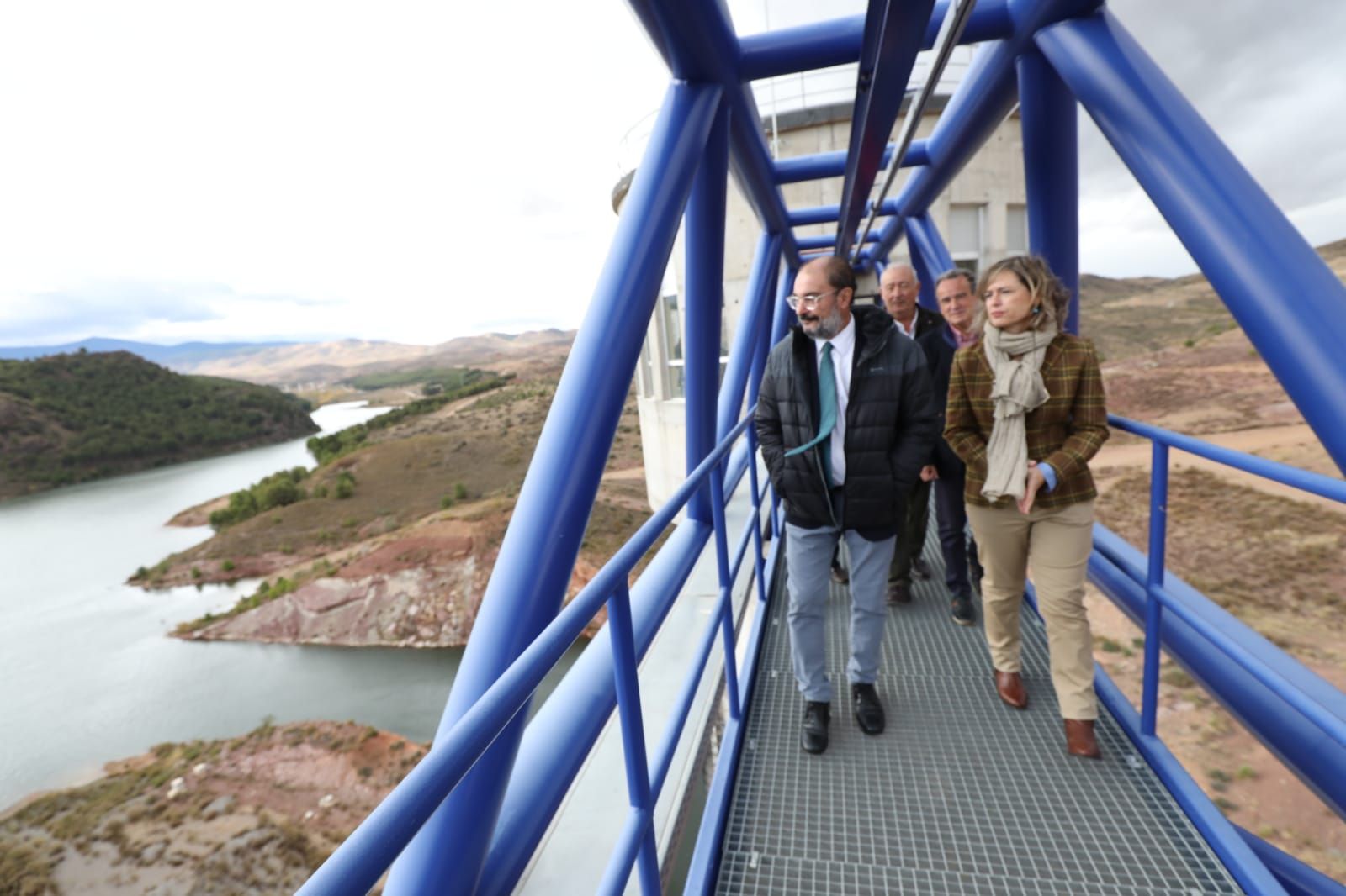 FOTOGALERÍA | Visita de Lambán y María Dolores Pascual al embalse de Mularroya