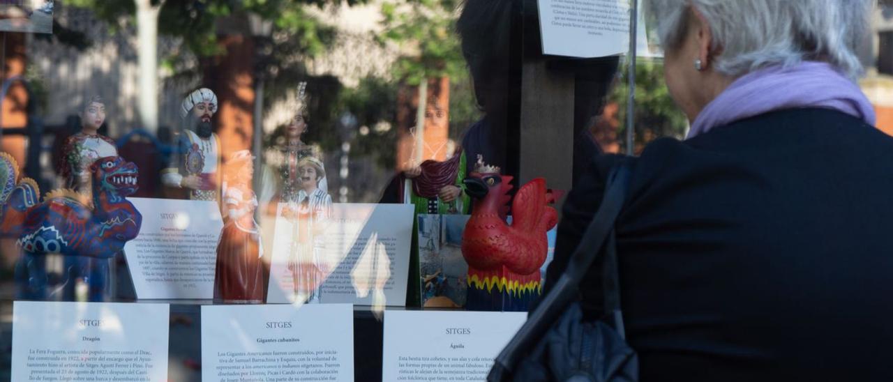 Una mujer contempla parte de la exposición. |