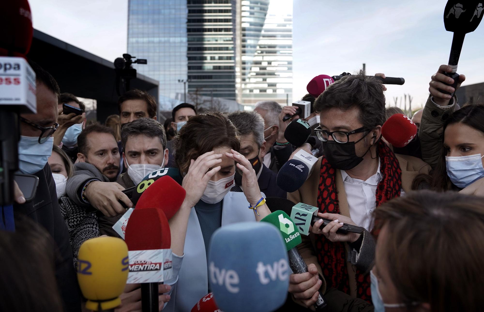 Isabel Díaz Ayuso al salir de la Junta Directiva Nacional del PP. FOTO JOSÉ LUIS ROCA