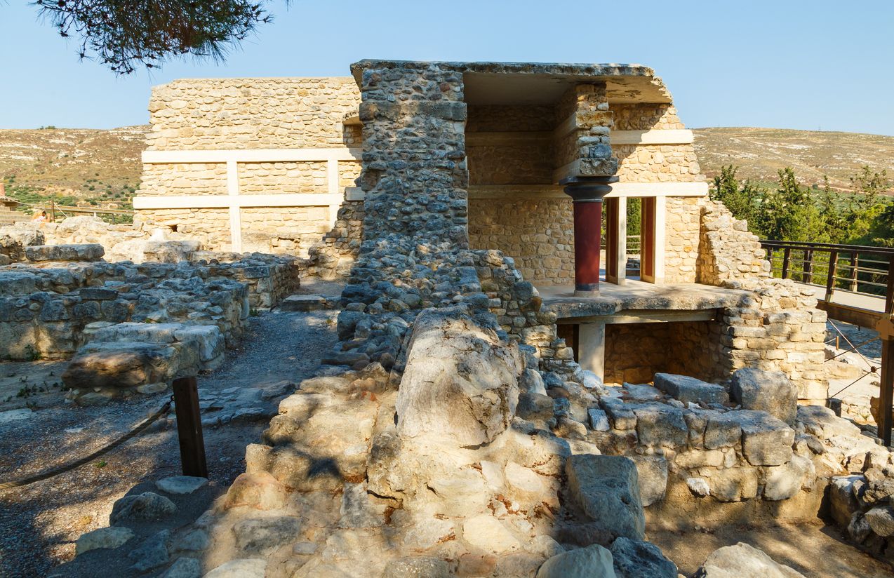 Las ruinas del Palacio Cnosos en Grecia