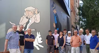 Sabadell estrena un nuevo mural dedicado a Tintín y Milú