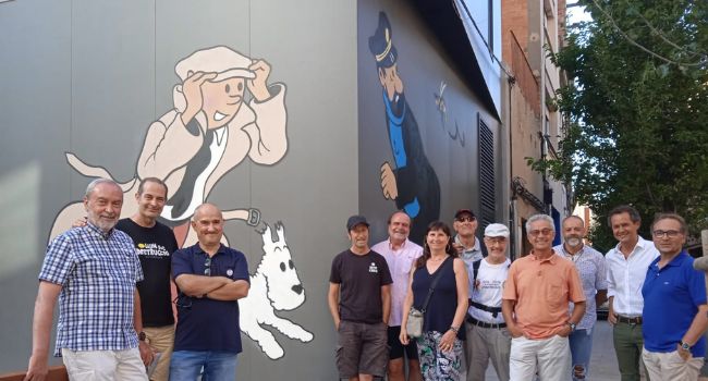 El nuevo mural de Tintín en Sabadell