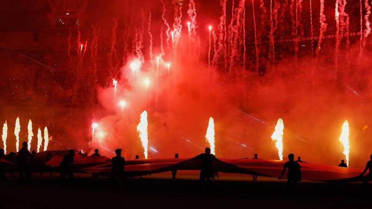 La ceremonia de inauguración de la Supercopa en Arabia Saudí.
