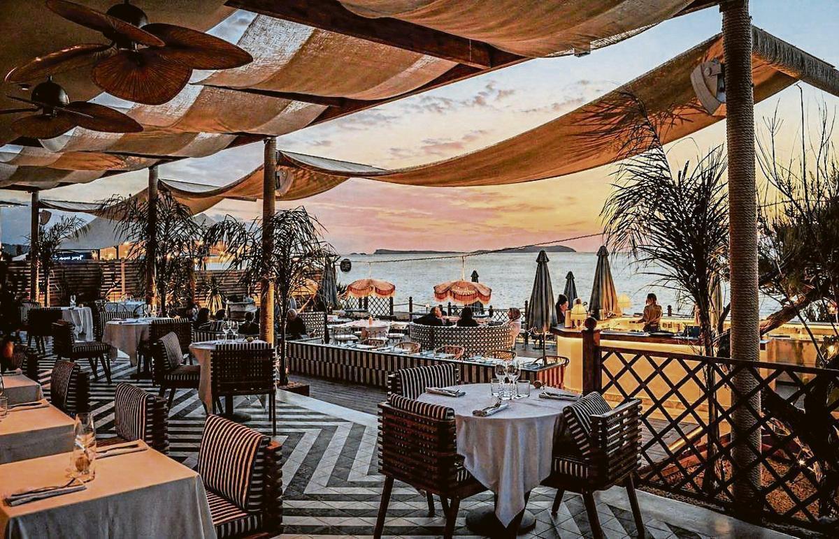 The sea-view terrace at Bambino Ibiza. | BAMBINO IBIZA
